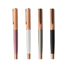 Smooth fast writing heavy copper pen high quality perfect gift rose gold metal ball pen for souvenir